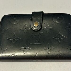 LOUIS VUITTON Vintage Vernis Dark Gray/Silver Monogram Wallet